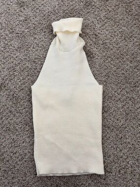 Zara Cream Turtleneck Knit Top